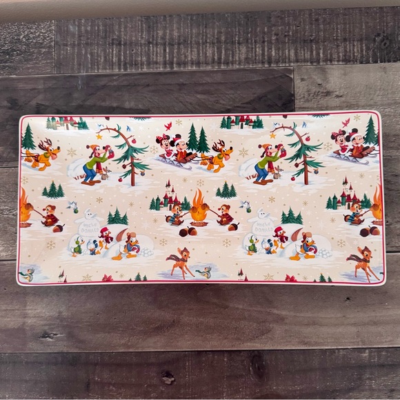 Disney Parks Retro Storybook Holiday Mickey Mouse & Friends Ceramic Tray - Picture 13 of 14